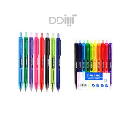 رواننویس فشاری ژل پیکاسو کیفی 10 رنگ