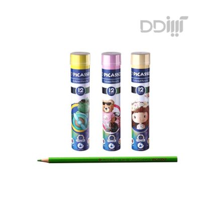 مداد رنگی 12 رنگ استوانه ای پیکاسو | Picasso