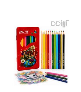 مداد رنگی 12 رنگ فلزی Factis