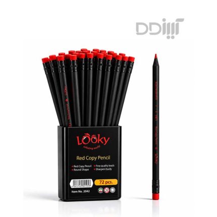 مداد قرمز چوب مشکی لوکی | Looky