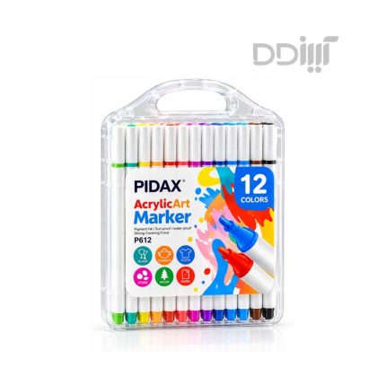 ماژیک اکریلیک 12 رنگ پیداکس PIDAX